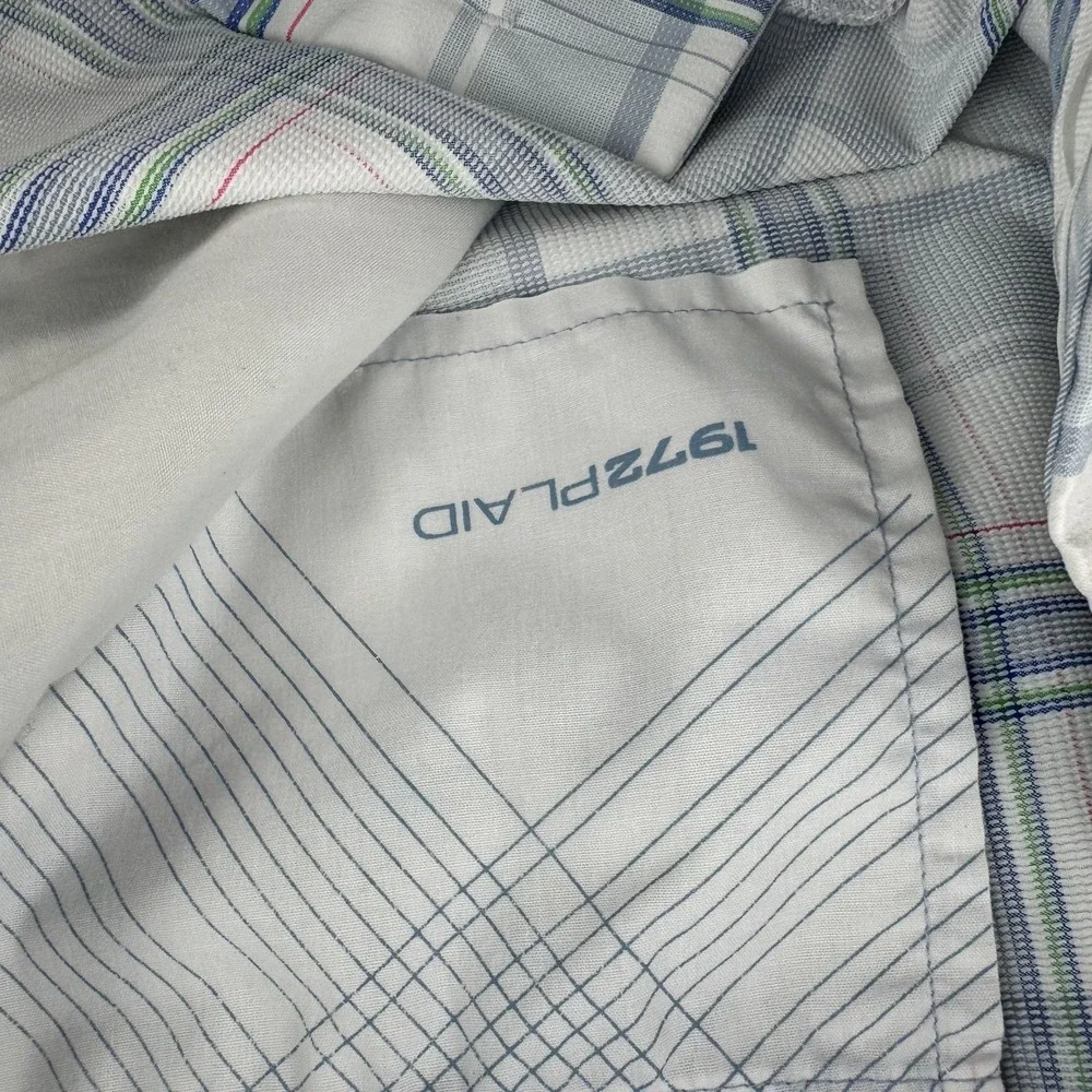 Nike Golf Shorts Mens 40‎ White Blue Plaid Dri-Fit Flat Front 418576-100